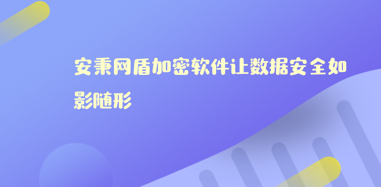 安秉网盾加密软件让数据安全如影随形 