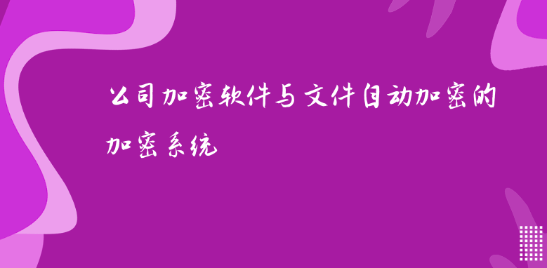 公司加密软件与文件自动加密的加密系统 