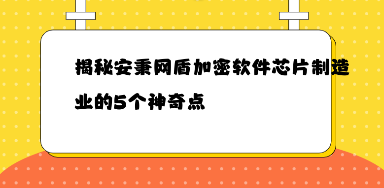 揭秘安秉网盾加密软件芯片制造业的5个神奇点