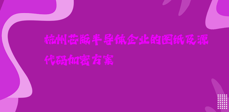 杭州芯版半导体企业的图纸及源代码文件加密方案