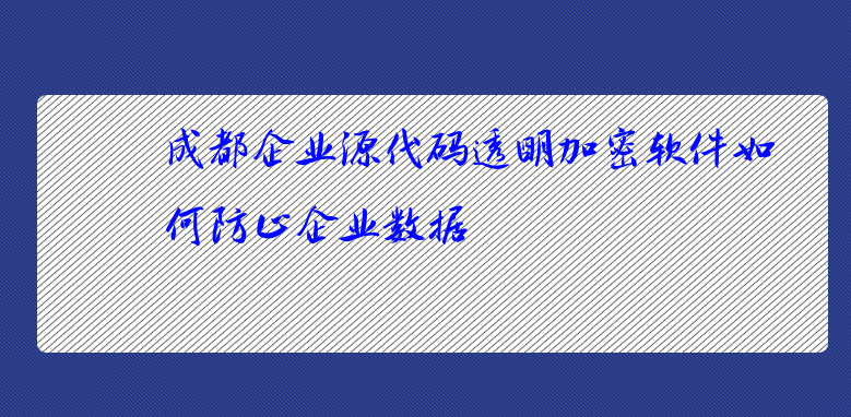 成都企业源代码透明加密软件如何防止企业数据